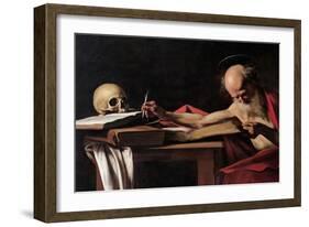 St. Jerome-Caravaggio-Framed Art Print