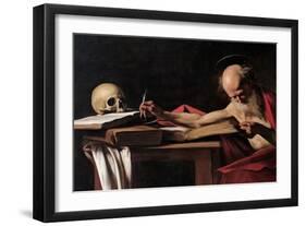 St. Jerome-Caravaggio-Framed Art Print