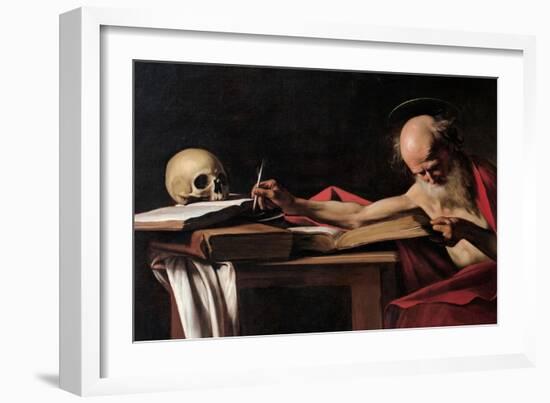 St. Jerome-Caravaggio-Framed Art Print