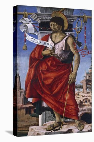 St John Baptist, Central Panel of Grifoni Polyptych-Francesco del Cossa-Stretched Canvas