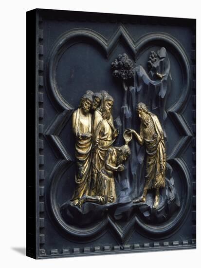 St John Baptizing Christ, Panel-Andrea Pisano-Stretched Canvas