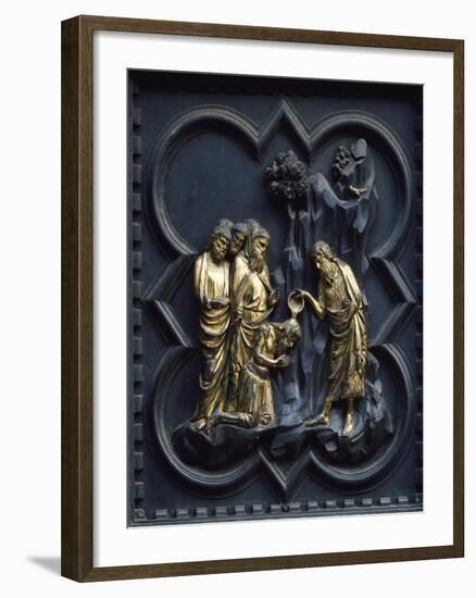 St John Baptizing Christ, Panel-Andrea Pisano-Framed Giclee Print