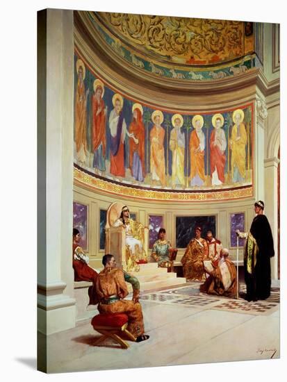 St John Chrysostom Exiled by Empress Eudoxia-Benjamin Constant-Stretched Canvas