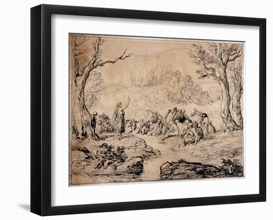 St John Preaching in the Wilderness, 1883-John Gilbert-Framed Giclee Print