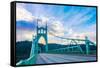 St. John's Bridge in Portland Oregon, Usa-diro-Framed Stretched Canvas