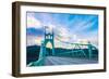 St. John's Bridge in Portland Oregon, Usa-diro-Framed Photographic Print