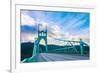 St. John's Bridge in Portland Oregon, Usa-diro-Framed Photographic Print