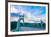St. John's Bridge in Portland Oregon, Usa-diro-Framed Photographic Print