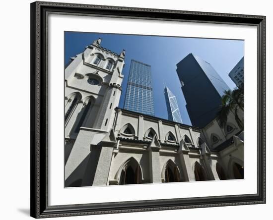 St. John's Cathedral, 1850, the Oldest Anglican Church in East Asia, Central, Hong Kong, China-Amanda Hall-Framed Photographic Print