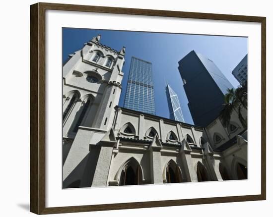 St. John's Cathedral, 1850, the Oldest Anglican Church in East Asia, Central, Hong Kong, China-Amanda Hall-Framed Photographic Print