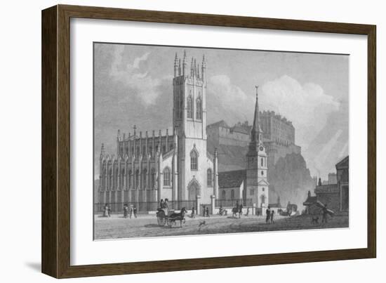 'St. John's Chapel, St. Cuthbert's Church, and New Barracks', 1829-WH Bond-Framed Giclee Print