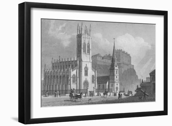 'St. John's Chapel, St. Cuthbert's Church, and New Barracks', 1829-WH Bond-Framed Giclee Print