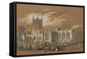 St John's Church, Newcastle, 1848 (Bodycolour, Pencil and W/C on Paper)-Isaac Shaw-Framed Stretched Canvas