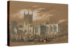 St John's Church, Newcastle, 1848 (Bodycolour, Pencil and W/C on Paper)-Isaac Shaw-Stretched Canvas