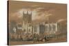 St John's Church, Newcastle, 1848 (Bodycolour, Pencil and W/C on Paper)-Isaac Shaw-Stretched Canvas