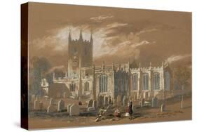 St John's Church, Newcastle, 1848 (Bodycolour, Pencil and W/C on Paper)-Isaac Shaw-Stretched Canvas