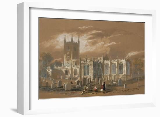 St John's Church, Newcastle, 1848 (Bodycolour, Pencil and W/C on Paper)-Isaac Shaw-Framed Giclee Print