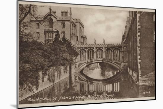 St John's College, Bridge of Sighs, Cambridge-null-Mounted Photographic Print