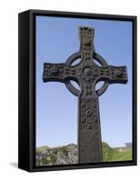 St. John's Cross, Iona, Scotland, United Kingdom, Europe-Rolf Richardson-Framed Stretched Canvas