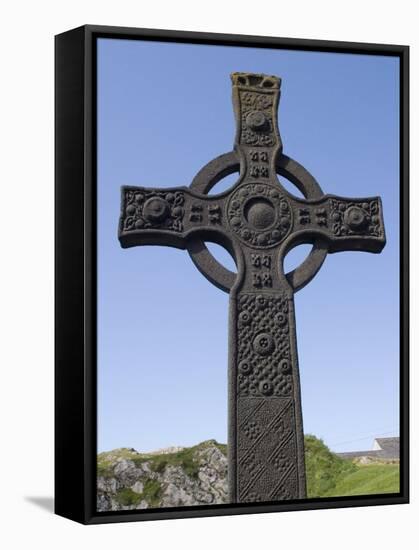 St. John's Cross, Iona, Scotland, United Kingdom, Europe-Rolf Richardson-Framed Stretched Canvas