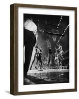 St. John's Defeating Bradley in a Basketball Game at Madison Square Garden-Gjon Mili-Framed Photographic Print