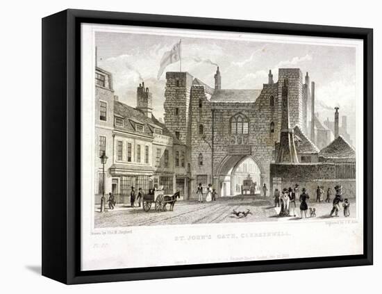 St John's Gate, Clerkenwell, London, 1829-James B Allen-Framed Stretched Canvas