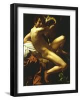 St John the Baptist, 1602-Caravaggio-Framed Giclee Print