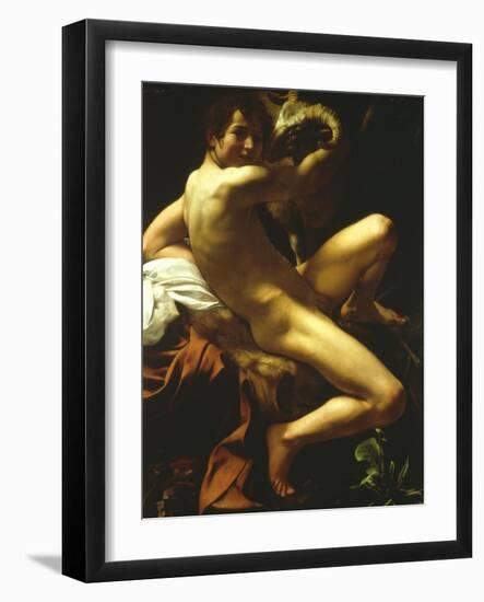 St John the Baptist, 1602-Caravaggio-Framed Giclee Print