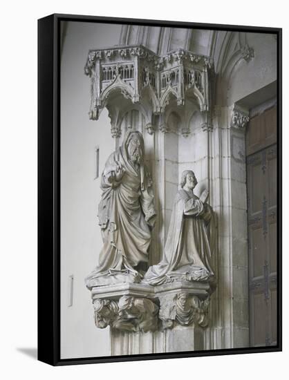 St John the Baptist and Philip II of Valois-null-Framed Stretched Canvas