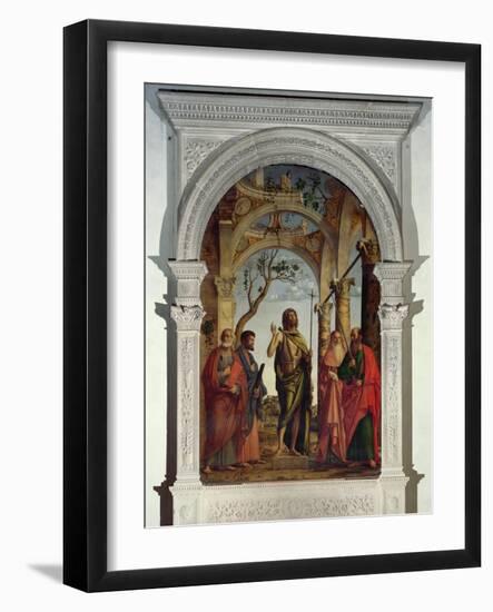 St. John the Baptist and Saints, 1493-Giovanni Battista Cima Da Conegliano-Framed Giclee Print