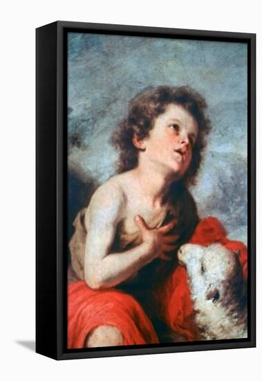 St John the Baptist as a Child, C1665-Bartolomé Esteban Murillo-Framed Stretched Canvas