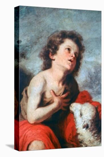 St John the Baptist as a Child, C1665-Bartolomé Esteban Murillo-Stretched Canvas