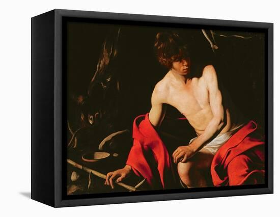 St. John the Baptist, c.1598-99-Caravaggio-Framed Stretched Canvas