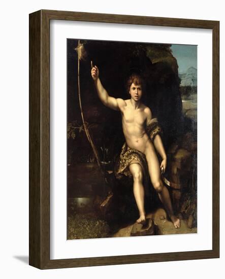 St. John the Baptist in the Desert, c.1518-20-Raphael-Framed Giclee Print