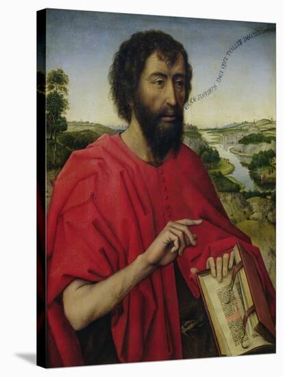 St. John the Baptist, Left Hand Panel of the Triptych of the Braque Family-Rogier van der Weyden-Stretched Canvas
