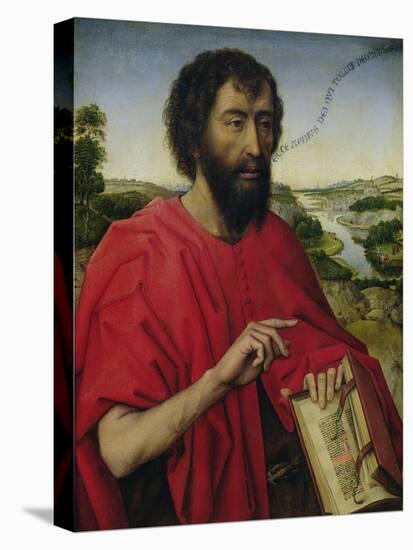 St. John the Baptist, Left Hand Panel of the Triptych of the Braque Family-Rogier van der Weyden-Stretched Canvas