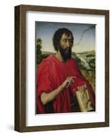 St. John the Baptist, Left Hand Panel of the Triptych of the Braque Family-Rogier van der Weyden-Framed Giclee Print