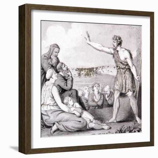 St John the Baptist Preaching, 19th Century-null-Framed Giclee Print