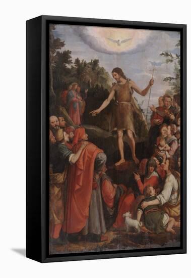 St. John the Baptist Preaching in the Wilderness, 1588 (Oil on Canvas Mounted on Aluminium Panel)-Santi Di Tito-Framed Stretched Canvas