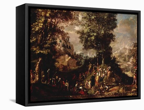 St John the Baptist Preaching to the Multitude-Abraham Bloemaert-Framed Stretched Canvas