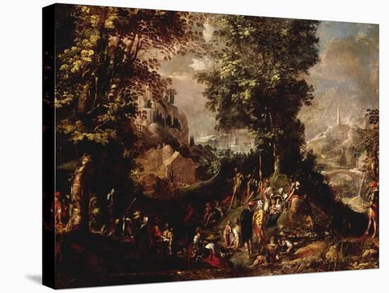 St John the Baptist Preaching to the Multitude-Abraham Bloemaert-Stretched Canvas