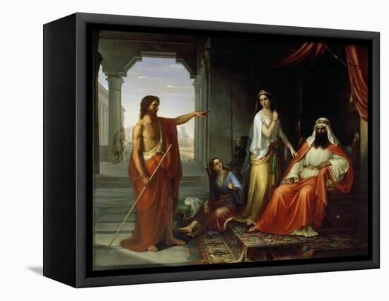 St. John the Baptist Rebuking Herod-Giovanni Fattori-Framed Stretched Canvas