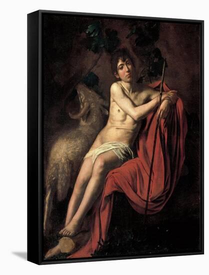 St. John the Baptist-Caravaggio-Framed Stretched Canvas