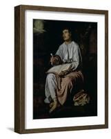 St. John the Evangelist on the Island of Patmos, c.1618-Diego Velazquez-Framed Giclee Print