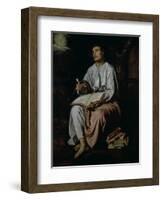 St. John the Evangelist on the Island of Patmos, c.1618-Diego Velazquez-Framed Premium Giclee Print