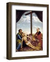 St. John, the Virgin, Dead Christ and Praying Donor-Rogier van der Weyden-Framed Art Print