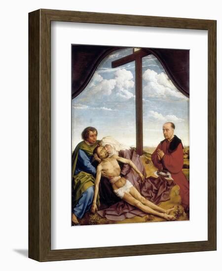 St. John, the Virgin, Dead Christ and Praying Donor-Rogier van der Weyden-Framed Art Print