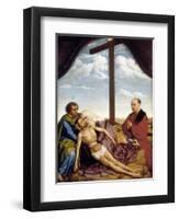 St. John, the Virgin, Dead Christ and Praying Donor-Rogier van der Weyden-Framed Art Print