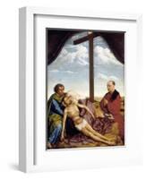 St. John, the Virgin, Dead Christ and Praying Donor-Rogier van der Weyden-Framed Art Print