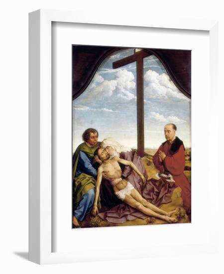 St. John, the Virgin, Dead Christ and Praying Donor-Rogier van der Weyden-Framed Art Print